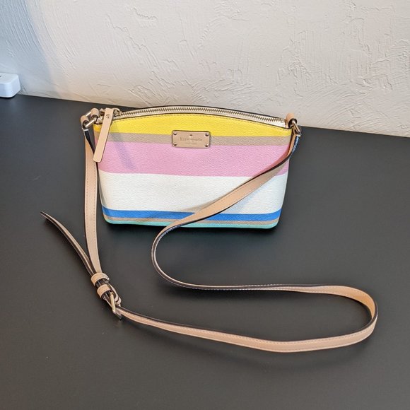 kate spade New York Grove Street Printed Millie Crossbody Handbag - Dune Stripe - Picture 1 of 11
